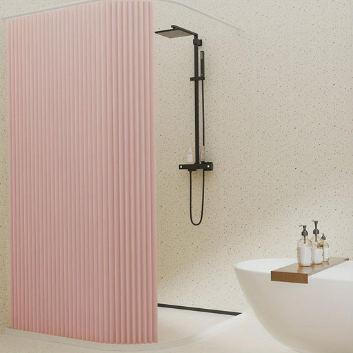 Compact Waterproof Folding Shower Curtain for Stylish Wet and Dry Separation