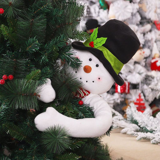 Cheerful Santa and Snowman Tree Topper for Festive Christmas Decor
