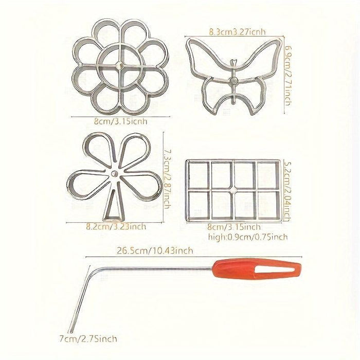 5-Piece Elegant Floral Butterfly Pastry Mold Set for Creative Baking and Eid Celebrations