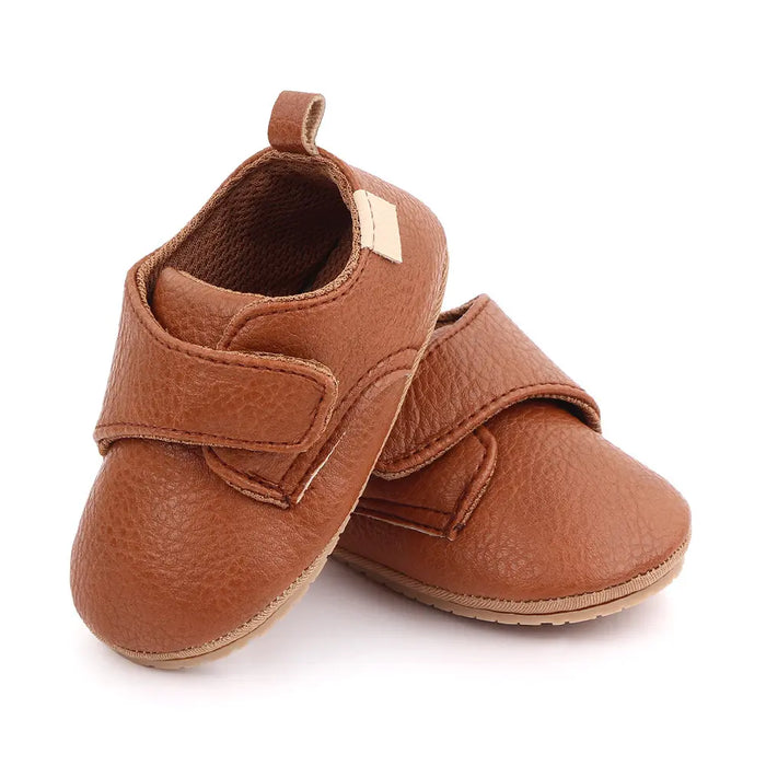 Newborn Baby Shoes Baby Boy Girl Shoes Classic Leather Rubber Sole Anti-slip