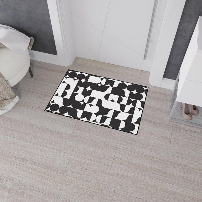 Custom Monochrome Polyester Floor Mat - Personalized Design for Chic Home Decor