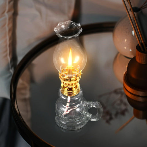 Vintage Adjustable Glass Oil Lamp - Elegant Handheld Lighting for Home, Festivals, and Emergencies