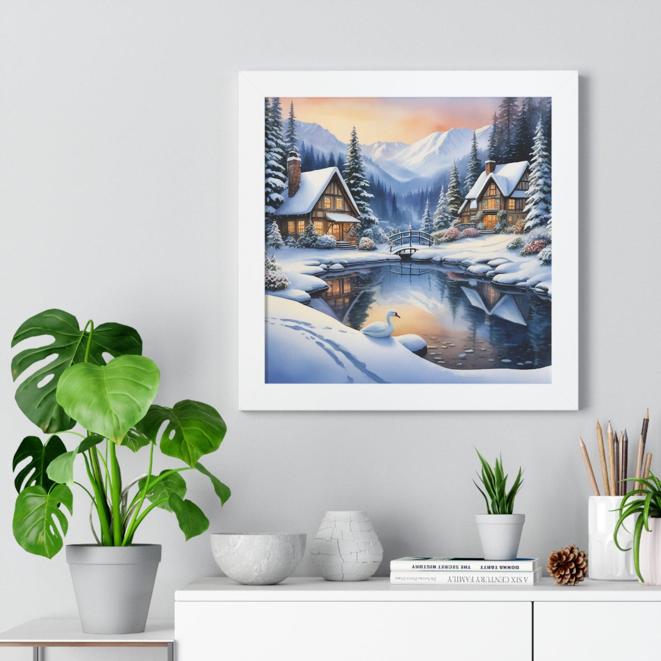 Sustainable Elite Winter Gaming Vertical Framed Poster - Elegant Home Decor for Trendy Interiors