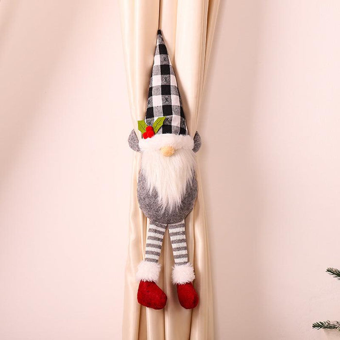 Whimsical Christmas Gnome Tieback Set for Festive Decor