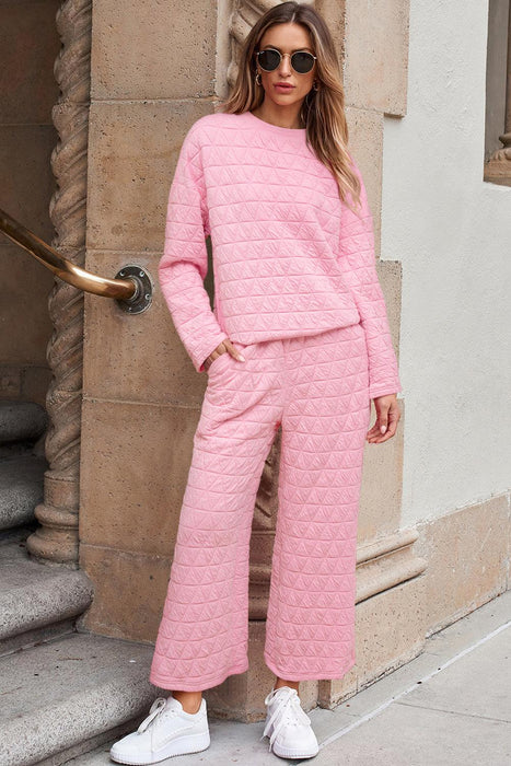 Trendy Pink Quilted Lounge Set - Elevate Your Comfort and Style