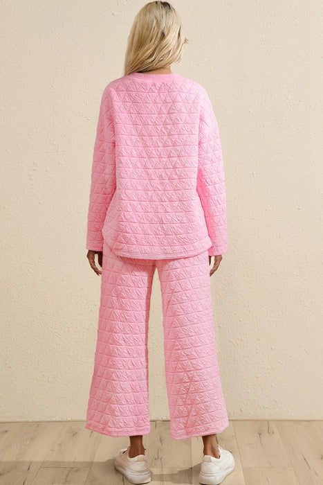 Trendy Pink Quilted Lounge Set - Elevate Your Comfort and Style