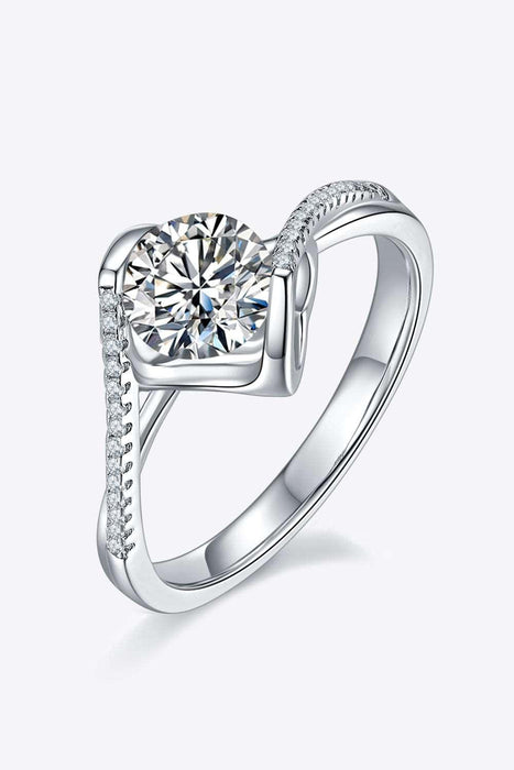 Timeless Elegance 1 Carat Lab Grown Diamond Sterling Silver Twisted Ring - Luxury and Charm Blend