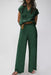 Forest Green Knit V Neck Sweater and Relaxed Pants Set - Stylish Cozy Ensemble for Ultimate Comfort