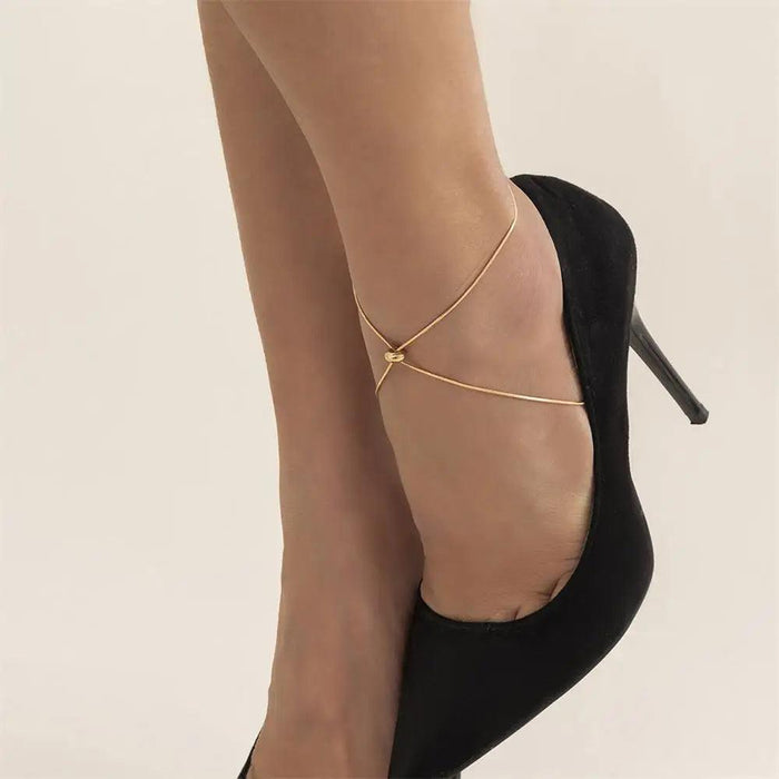 Glamorous Rhinestone High Heel Ankle Bracelet for Fashion-Forward Women