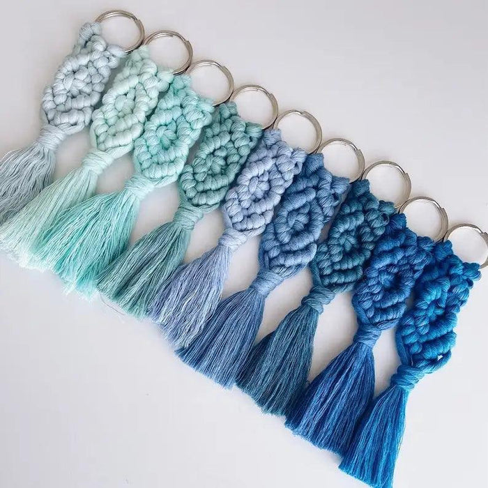 Personalized Handcrafted Macrame Keychains - Ideal Party Favors for Weddings, Baby Showers, and More - Available in Bulk