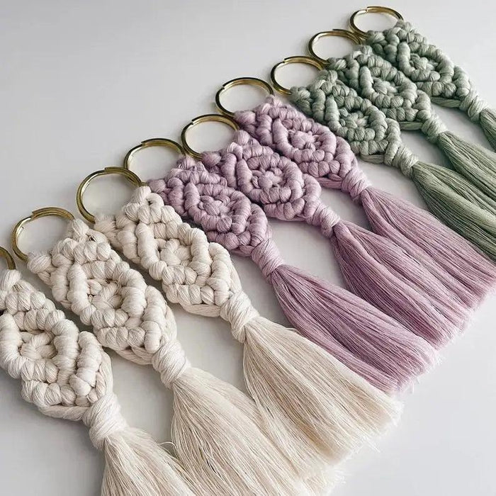 Personalized Handcrafted Macrame Keychains - Ideal Party Favors for Weddings, Baby Showers, and More - Available in Bulk