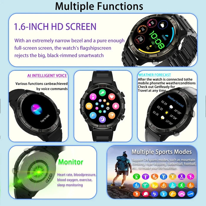 Stylish Smartwatch with HD AMOLED Screen, Bluetooth Calling, Health Monitoring & Huawei True Wireless Earbuds