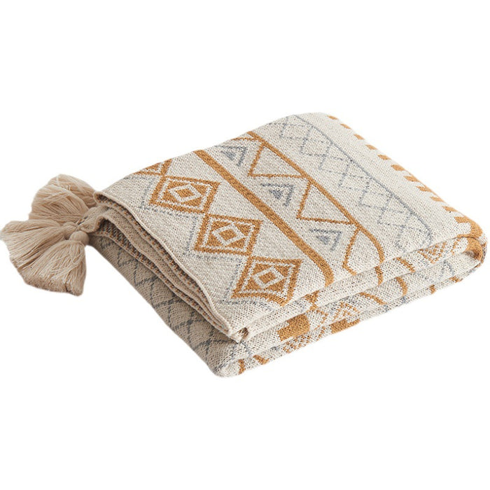 Winter Wonderland Nordic Knit Wool Blanket | Luxe Acrylic Home Decor & Cozy Sofa Throw