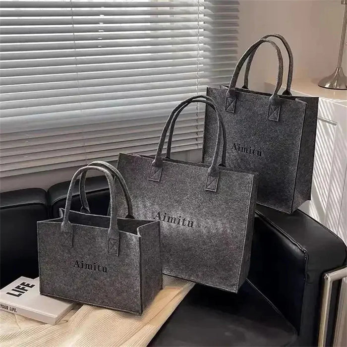 Wholesale Customized Felt Tote Bags for Moms - 100 Pcs Personalized Shopping Gift with Logo