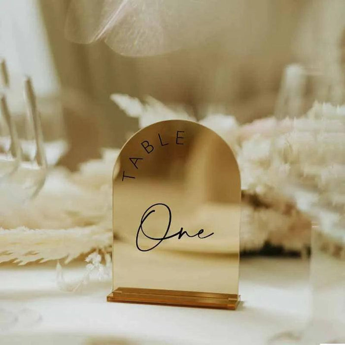 Opulent Gold Mirror Acrylic Wedding Table Number Collection