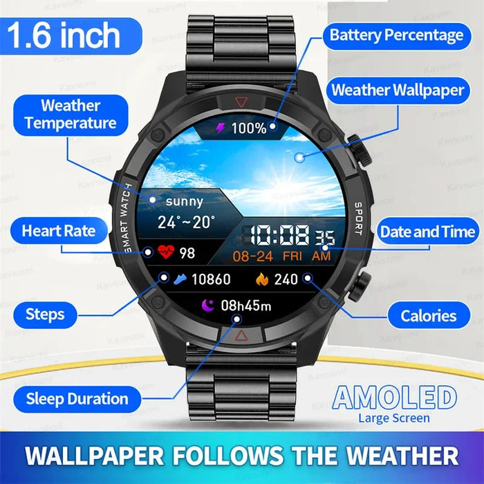 Premium Smartwatch with HD AMOLED Display, Bluetooth Calling, Health Tracking & Huawei True Wireless Earbuds