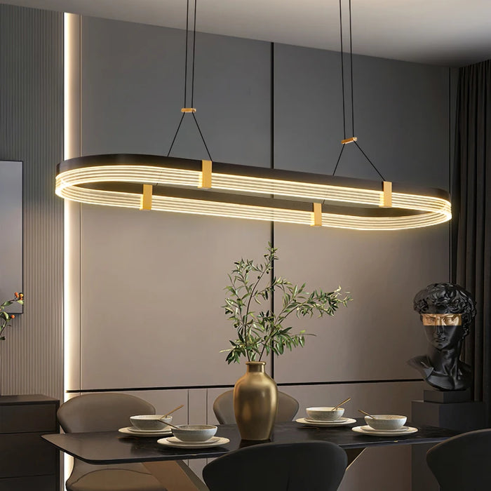 Customizable Adjustable LED Chandelier with Dimmable Light Features