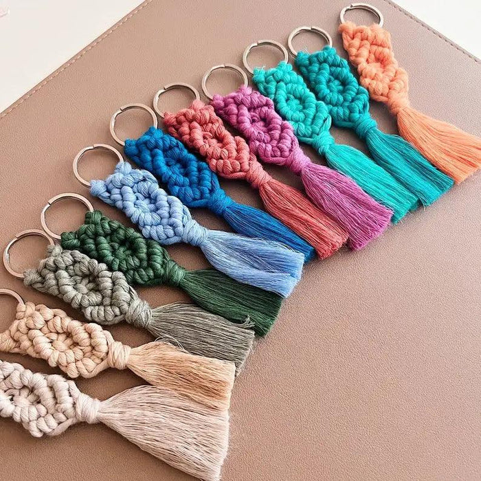 Personalized Handcrafted Macrame Keychains - Ideal Party Favors for Weddings, Baby Showers, and More - Available in Bulk