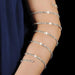 Glamorous Multilayer Silver Crystal Arm Chain Bracelet