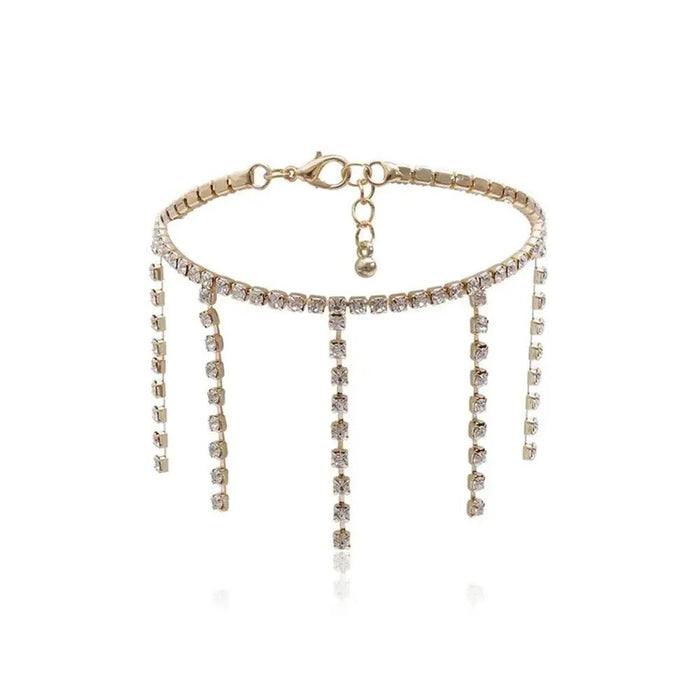 Glamorous Rhinestone High Heel Ankle Bracelet for Fashion-Forward Women