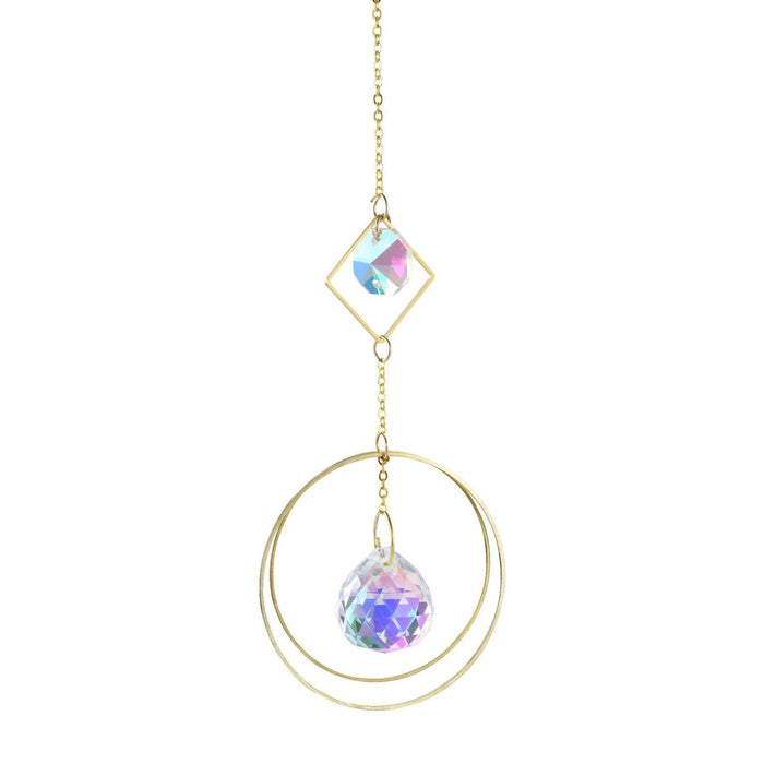 Radiant Gold Crystal Pendant Necklace - A Classic Statement of Elegance