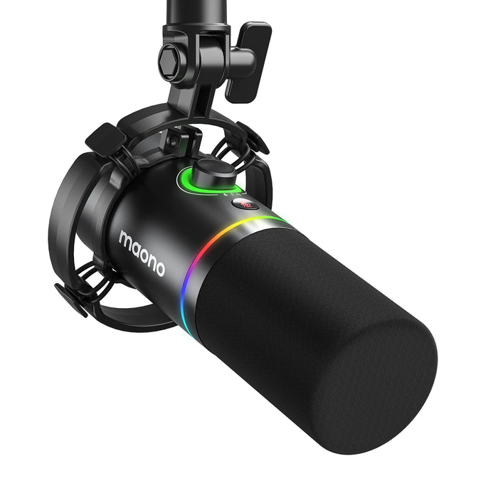 Dynamic RGB Gaming Microphone with Versatile Connectivity and Smart Control