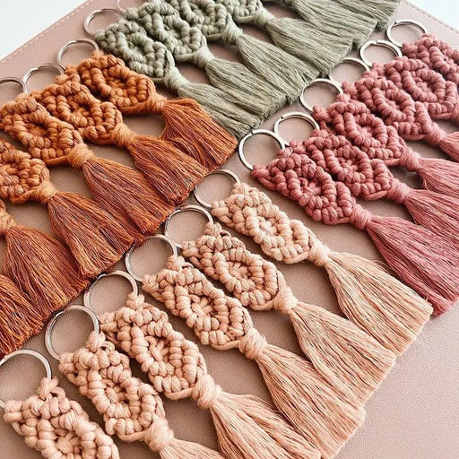 Personalized Handcrafted Macrame Keychains - Ideal Party Favors for Weddings, Baby Showers, and More - Available in Bulk