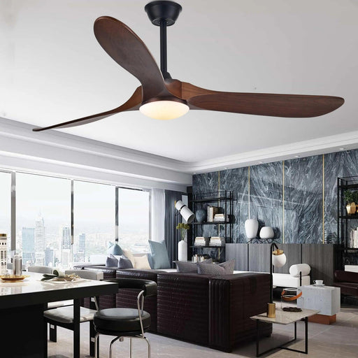 Vintage Industrial 60-Inch Wooden Ceiling Fan with Remote and Integrated Lighting