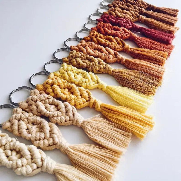 Personalized Handcrafted Macrame Keychains - Ideal Party Favors for Weddings, Baby Showers, and More - Available in Bulk