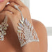 Elegant Crystal Charm Wrap Bracelet and Finger Chain - Bridal Radiance