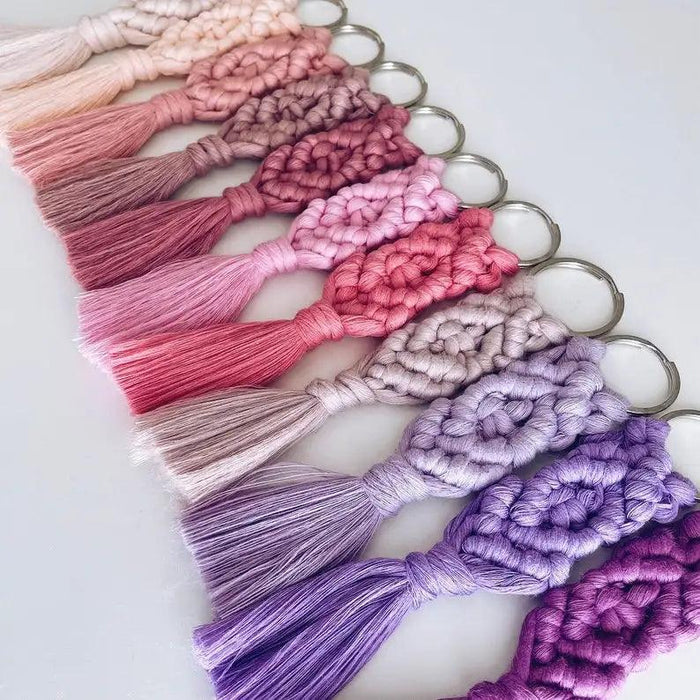 Personalized Handcrafted Macrame Keychains - Ideal Party Favors for Weddings, Baby Showers, and More - Available in Bulk