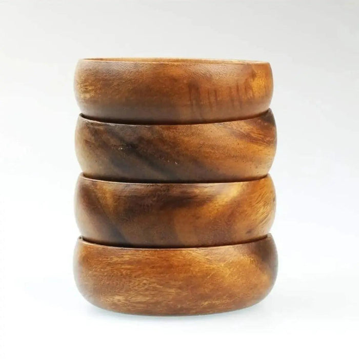 Elegant Handcrafted Acacia Wood Snack Bowl Set - 6 Unique Bowls for Serving Nuts, Fruits, and Desserts - Perfect Kitchen Addition