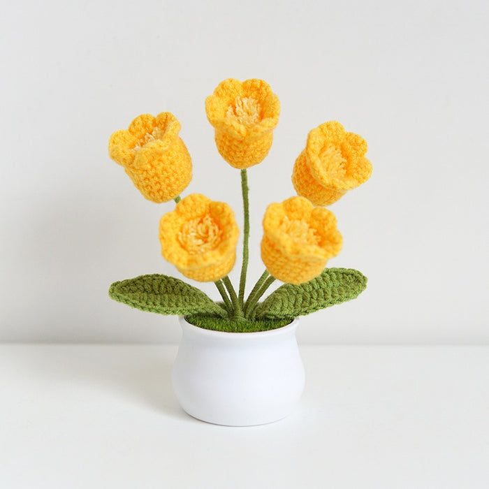 Sunflower Bloom Wool Bouquet for Elegant Home Décor