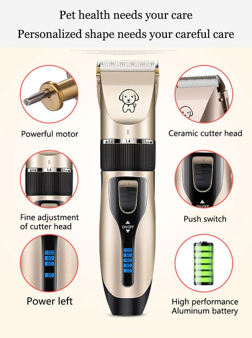 Quiet and Efficient USB Rechargeable Pet Grooming Clippers for Cats and Dogs