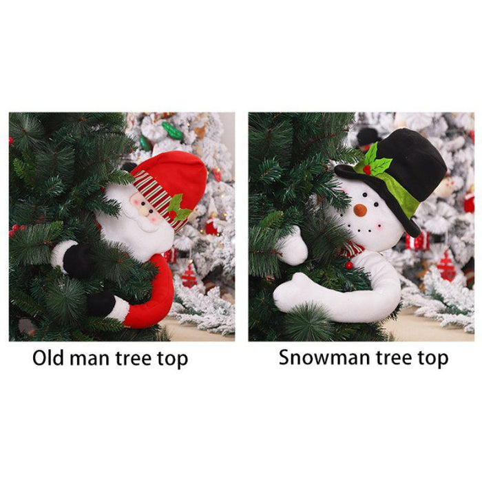 Whimsical Santa & Snowman Holiday Tree Topper for Festive Cheer