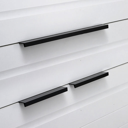 Sleek Black Aluminum Furniture Pulls - Contemporary Cabinet Hardware