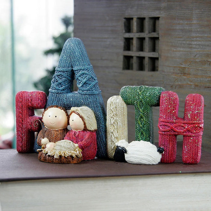 European-style LOVE/FAMILY Resin Ornaments for Home Decor and Holiday Gifting