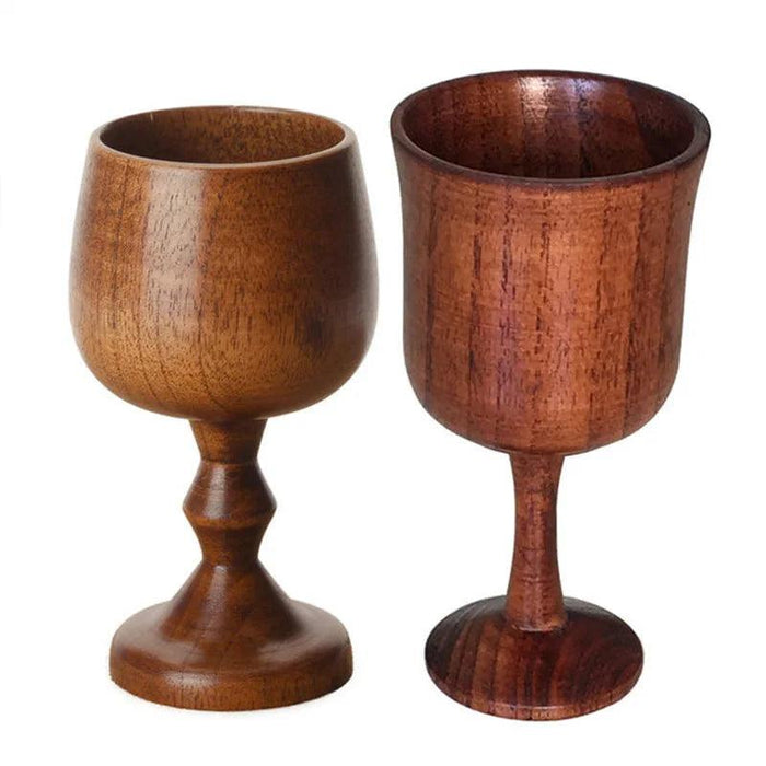 Vintage Handmade Wooden Wine Chalice - Eco-Conscious Acacia, Beech, or Sour Jujube Goblet