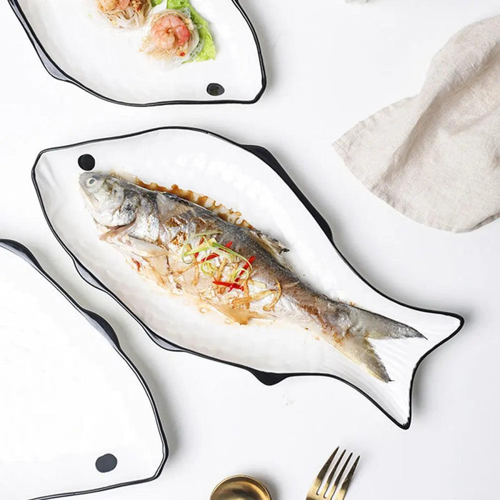 Chic Ceramic Fish-Shaped Steamer Tray: Elevate Your Healthy Cooking Game