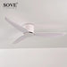 Modern Black and White Remote-Controlled Low Profile Ceiling Fan - 30W DC Motor - No Light - Sleek Design - 220V