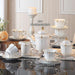 Elegant Royal Gold Pearl Bone China Tea & Coffee Set - Luxurious Collection for Exquisite Teatime