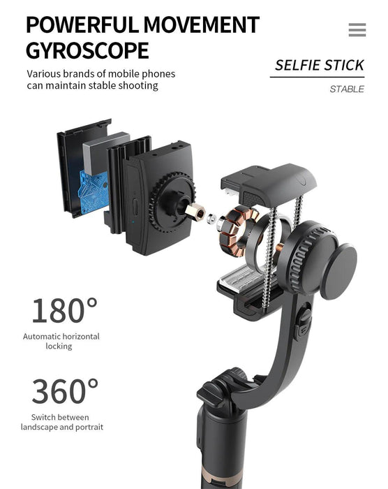 Smartphone Gimbal Stabilizer Kit with Bluetooth Tripod, Selfie Stick, and Remote Control