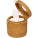 Elegant Woven Rattan Tissue and Toilet Paper Holder with Lid for Home and Office Décor