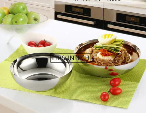 60-Piece Stainless Steel Ramen Bowl Collection for Korean Noodle Soups and Hot Pots