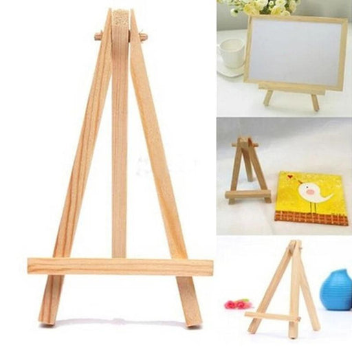 Charming Triangular Mini Wooden Easel Stand for Weddings and Events - 15x8cm Display Holder