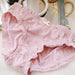 Charming Ruffled Satin Heart Print Panties for Women - Delightfully Cute Seamless Underwear