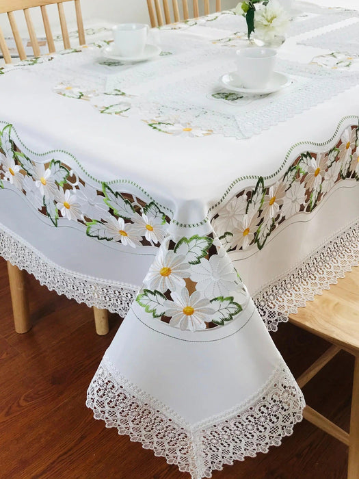 Elegant Floral Embroidered Table Decor Set - Luxurious Silky Fiber