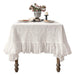 Chic Ruffled Lace Tablecloth - Luxurious Cotton Embroidery for Dining Elegance