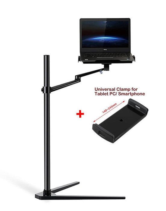 Adjustable Ergonomic Laptop and Tablet Stand with Smartphone Holder for 12-17" Devices