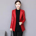 Sophisticated Korean Sheepskin Leather Blazer for Women - Trendy Mid-Length Fashion Coat